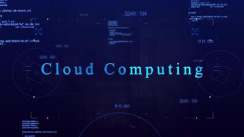Wolke Computing Text auf Technologie Hintergrund video