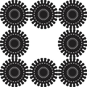 resumen negro radial modelo formando un cuadrado marco con decorativo geométrico formas vector