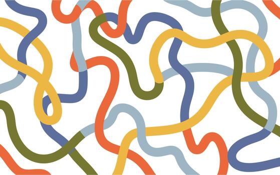 Abstract wavy lines pattern in earthy tones vector