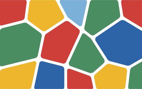 Colorful abstract geometric mosaic pattern with white grout lines vector