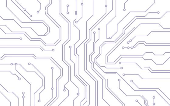 resumen circuito tablero modelo con púrpura líneas en gris antecedentes vector