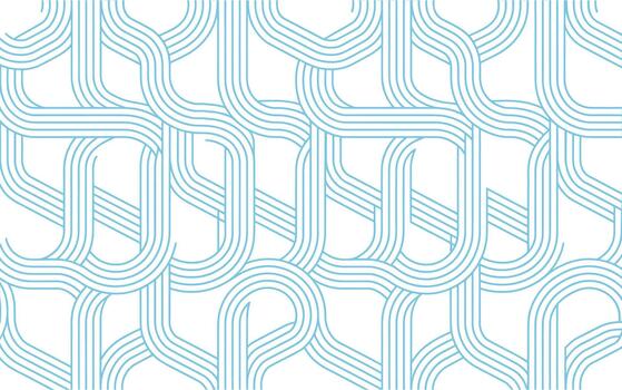 Interlocking blue lines abstract geometric pattern vector