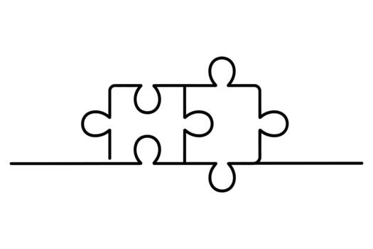 dos enclavamiento rompecabezas piezas representando conexión y problema resolviendo en un blanco antecedentes vector