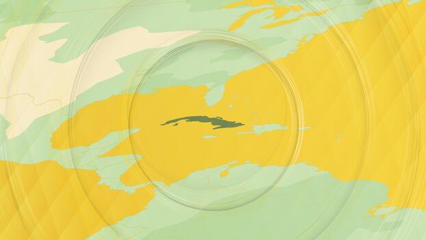 resumen mapa de Cuba y rodeando regiones con circular patrones. vector