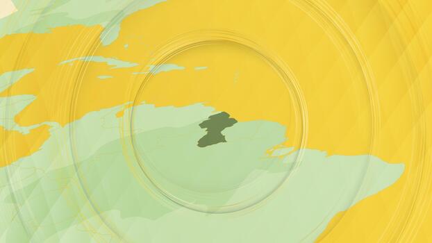 resumen mapa de Guayana y rodeando regiones con circular patrones. vector