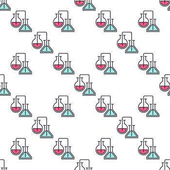 par de matraz químico de colores sin costura modelo vector