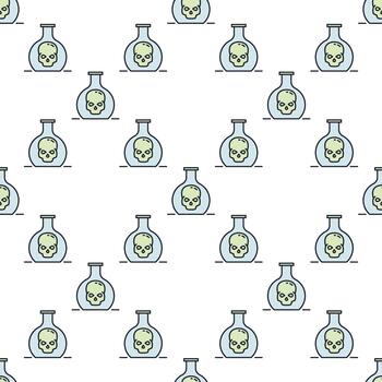 matraz con cráneo educación de colores sin costura modelo vector