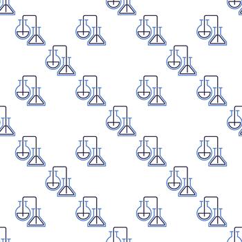 par de matraz químico sin costura modelo en contorno estilo vector