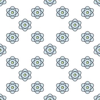 Atom Education colored simple seamless pattern vector
