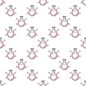 redondo matraz y molecular fórmula educación lineal sin costura modelo vector