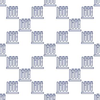 prueba tubos Ciencias sin costura modelo en Delgado línea estilo vector