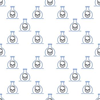 matraz con cráneo educación lineal sin costura modelo vector