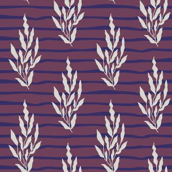 Minimal Botanical Stems Seamless Background vector