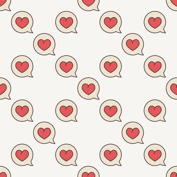 habla burbuja con rojo corazón camaradería de colores sin costura modelo vector