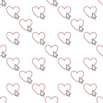 ratón hacer clic en corazón cuidado de colores sin costura modelo vector