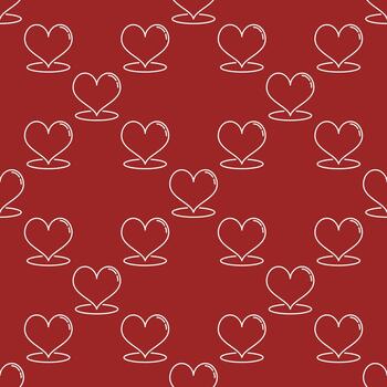 grande corazón afecto mínimo contorno sin costura modelo vector