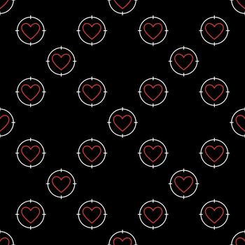 corazón en objetivo amabilidad Delgado línea sin costura modelo vector