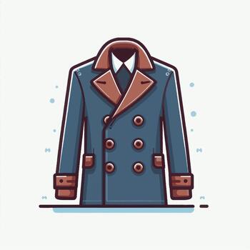 A coat with a collar and tie on it vector