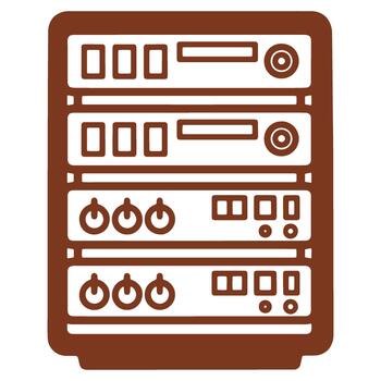 Brown Server Rack Illustration for Data Storage and Network Equipment in Computer Centers and Telecommunications Facilities vector
