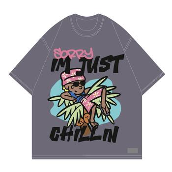 im just chillin character chill in top of palm trees graphic design for tshirt good vibes vector