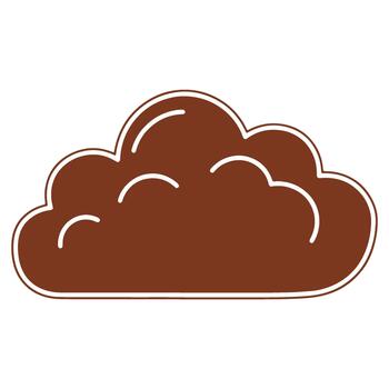 Brown Cloud Icon Illustration for Weather Forecast and Design Elements with a simple white outline and smooth rounded shapes vector
