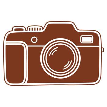 Brown Camera Icon with White Outline Representing Photography and Capturing Memories for Creative Projects and Design Elements vector