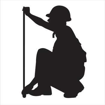 The worker is pulling the meter vector