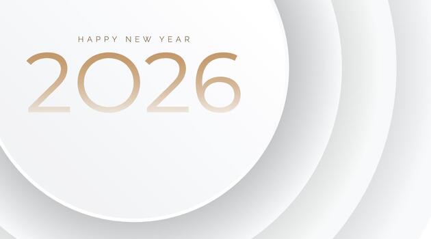 Modern 2026 new year brown gradient shaded background with white curcle abstract background vector