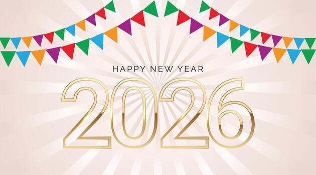 2026 Gold 3d Number for Happy New Year Background. Elegant Numbers indicating the Date of the New Year vector