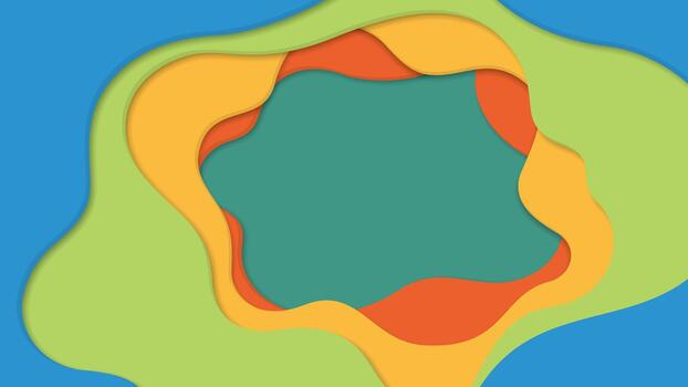 Abstract 3d colorful wavy line paper cut style background vector