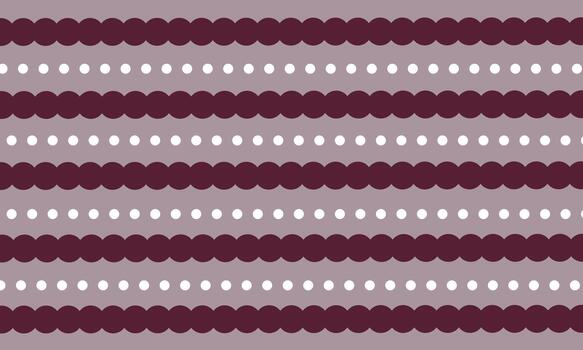 A seamless pattern featuring dark red wavy lines alternating with rows of white dots on a soft pink background, creating a decorative and minimal design perfect for wallpapers, textiles vector