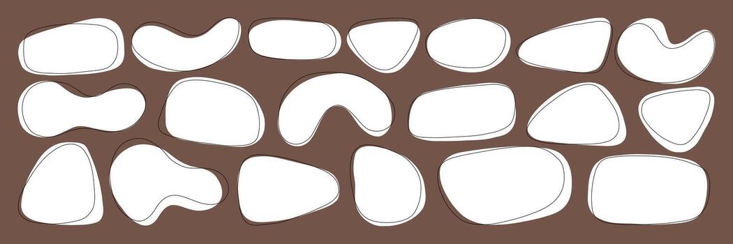 blanco orgánico suave gota ameba forma para texto con línea equipo vector