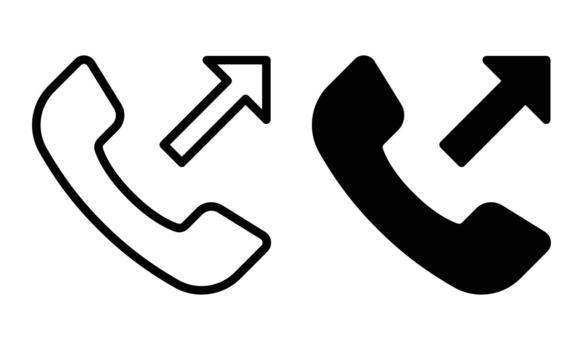 Outgoing Call Icon with Outline and Glyph Style vector