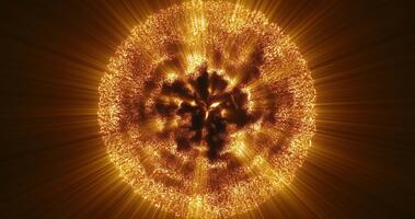 een abstract ster met schijnend stralen creëert een betoverend verlichting effect - naadloos animatie voor intro's, zichtbaar projecten of achtergronden. video