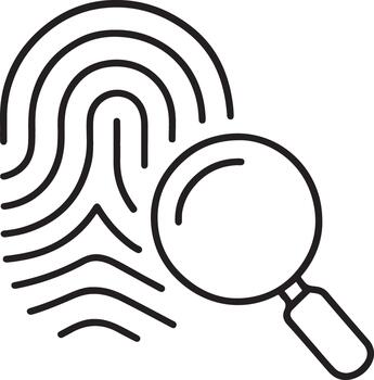 Investigating Fingerprint Identification Authentication Inspecting Forensics Search Strategy Investigation with Magnifying Glass vector
