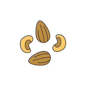A visually appealing and simple illustration of assorted nuts, perfect for various food and health-related designs vector