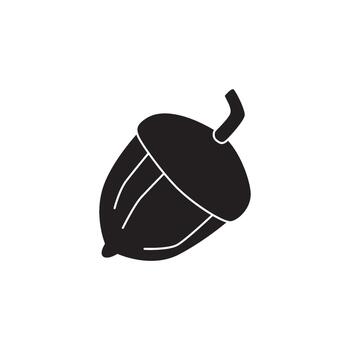 Isolated black and white illustration of a single acorn, a symbol of growth and potential, on a plain background vector