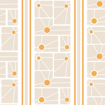 flat Art Nouveau pattern of abstract botanical decorations. Repeating vertical stripes of rectangular daisies. for wrapping paper, seasonal textile prints, digital paper, and surface decoration vector