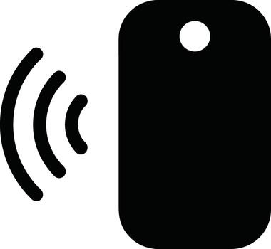 Wireless signal transmission from a rectangular device icon. vector