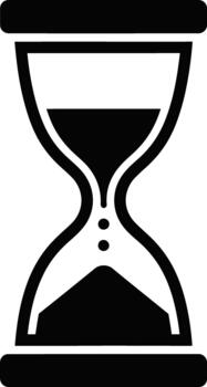 Classic Hourglass Timer with Flowing Sand Representing Time Passing. vector