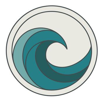 Modern Clean Abstract Ocean Wave Swirl Circular Shape Design vector