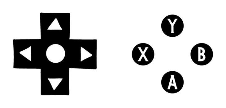 Controller button layout diagram featuring labeled left and right triggers bumpers vector