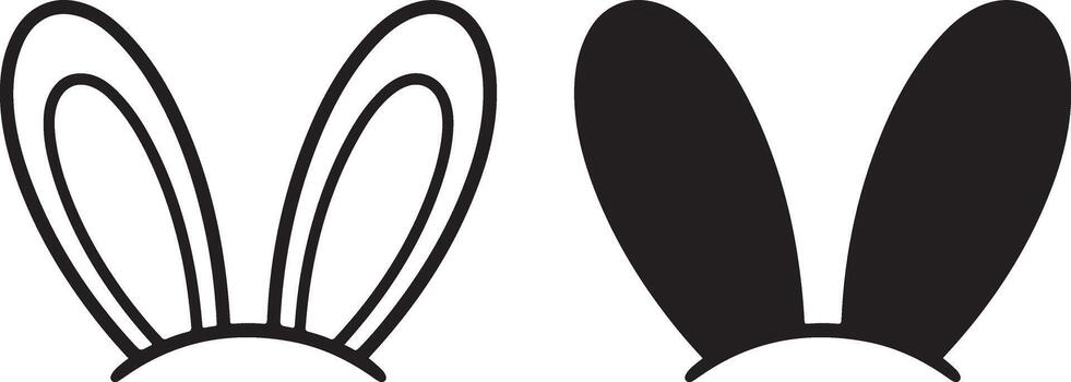 Two rabbit ears illustration with spring theme on transparent background exactly 100 characters vector