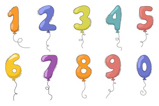 garabatear número, conjunto numérico contorno cómic cifra. 1 a 0 0 mano dibujado números. bosquejo marcador ataque. vector