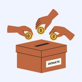 Supporting Charitable Causes Offering Financial Contributions to Help Those in Need and Foster vector