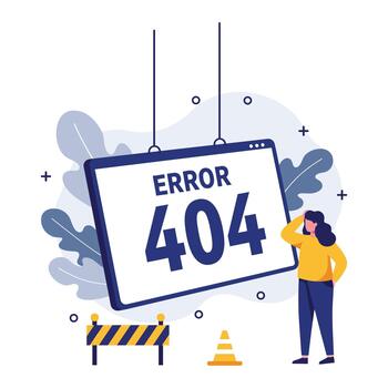 página no encontró 404 error sitio web mantenimiento ilustración vector