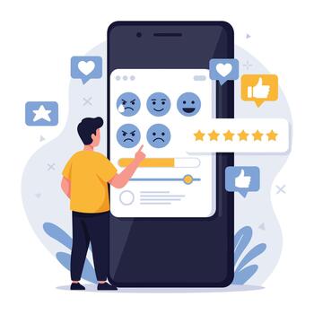 Customer Feedback Review Survey Mobile App UX Rating Satisfaction vector