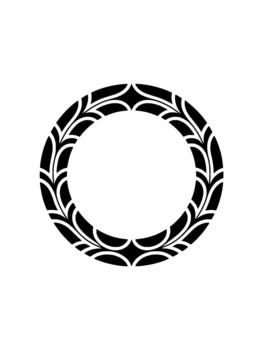 abstract oval frame with stylized leaf motif and ornate geometric pattern vector