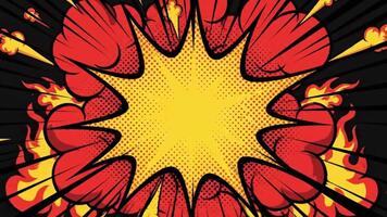 Dynamic comic book style explosion effect, perfect for adding a retro, bold, and impactful visual to any project with exciting energy video