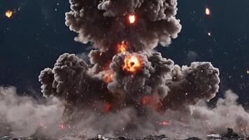 dramatisch vurig explosie met vonken en rook creëren krachtig zichtbaar gevolg perfect voor actie scènes of speciaal Effecten opeenvolgingen in projecten video